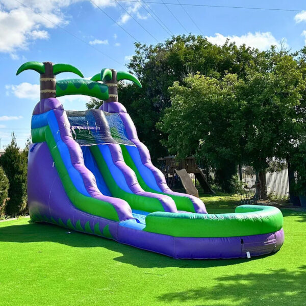 16' Purple Tropical Waterslide & Pool - Image 2